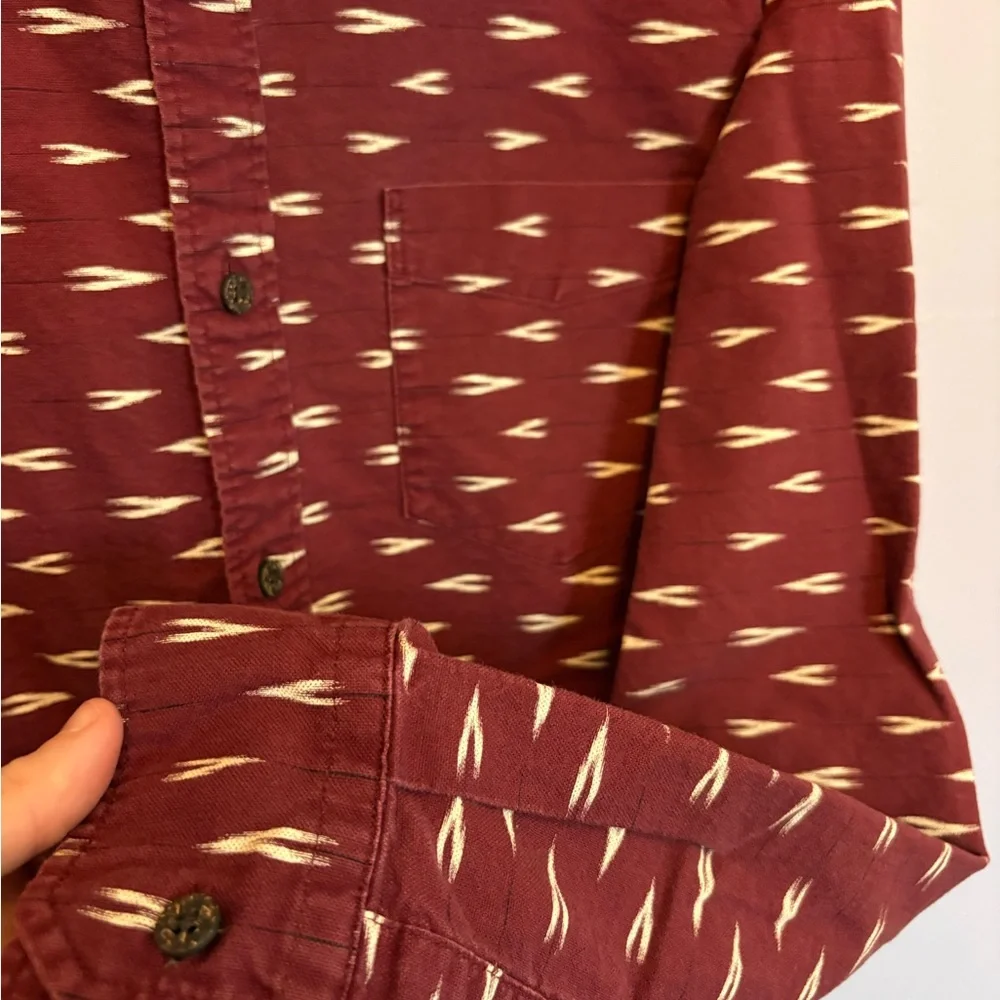 VTG 90s coded American Eagle‎ Large burgundy red button up shirt Pattern Western